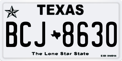 TX license plate BCJ8630