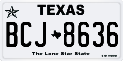 TX license plate BCJ8636