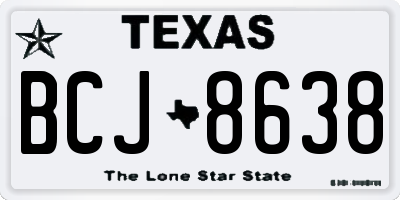 TX license plate BCJ8638