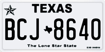 TX license plate BCJ8640