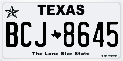 TX license plate BCJ8645