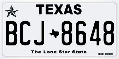 TX license plate BCJ8648