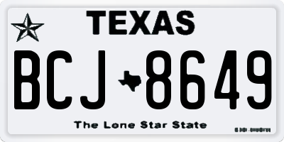 TX license plate BCJ8649