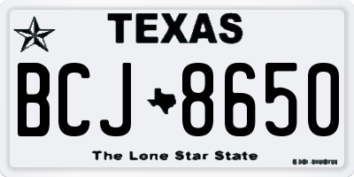 TX license plate BCJ8650