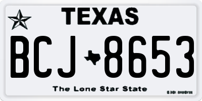 TX license plate BCJ8653