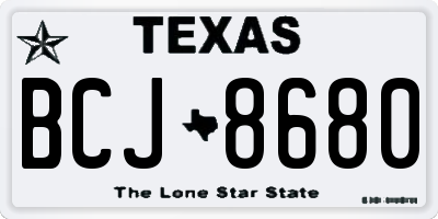 TX license plate BCJ8680