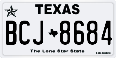 TX license plate BCJ8684