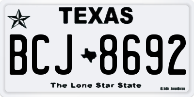 TX license plate BCJ8692