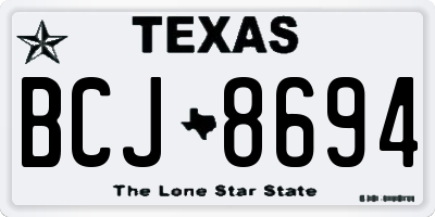 TX license plate BCJ8694