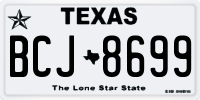 TX license plate BCJ8699