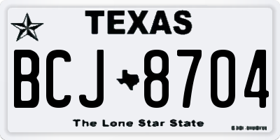 TX license plate BCJ8704