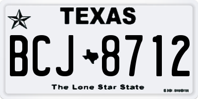 TX license plate BCJ8712