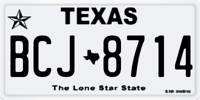TX license plate BCJ8714