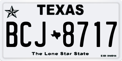 TX license plate BCJ8717
