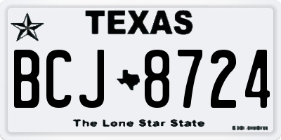 TX license plate BCJ8724