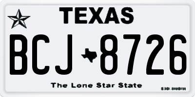 TX license plate BCJ8726