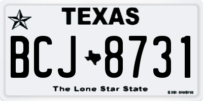 TX license plate BCJ8731