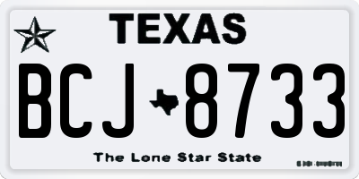 TX license plate BCJ8733