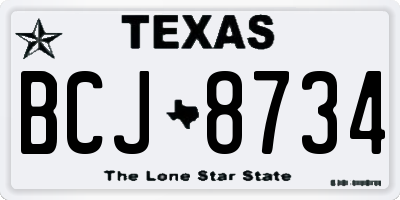 TX license plate BCJ8734