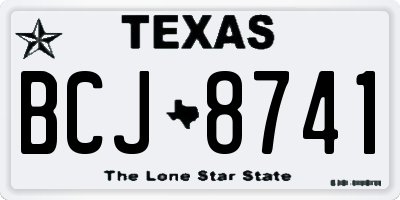 TX license plate BCJ8741