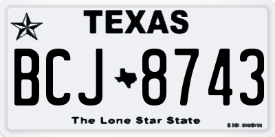 TX license plate BCJ8743