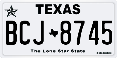 TX license plate BCJ8745
