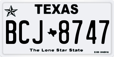 TX license plate BCJ8747