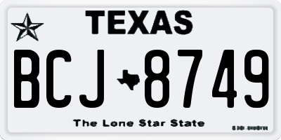 TX license plate BCJ8749