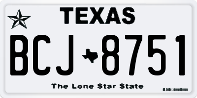 TX license plate BCJ8751