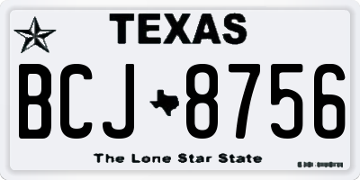TX license plate BCJ8756