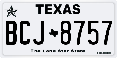 TX license plate BCJ8757