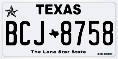 TX license plate BCJ8758
