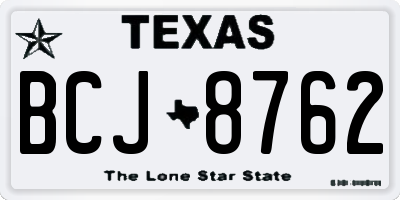 TX license plate BCJ8762