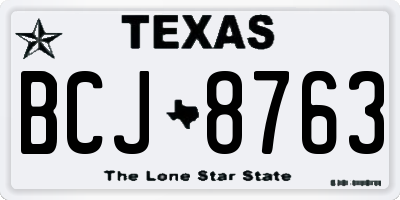 TX license plate BCJ8763