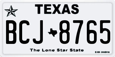 TX license plate BCJ8765