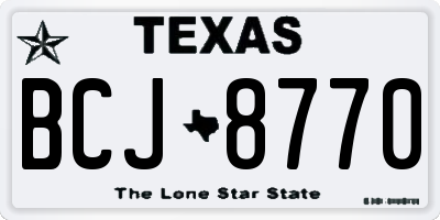 TX license plate BCJ8770