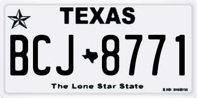 TX license plate BCJ8771
