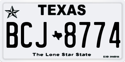 TX license plate BCJ8774