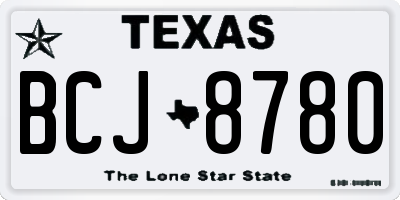 TX license plate BCJ8780