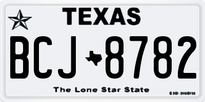 TX license plate BCJ8782