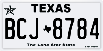 TX license plate BCJ8784