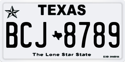 TX license plate BCJ8789