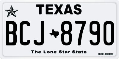 TX license plate BCJ8790
