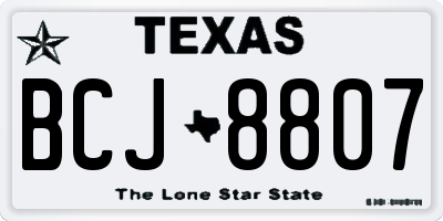 TX license plate BCJ8807