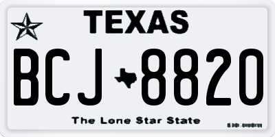 TX license plate BCJ8820