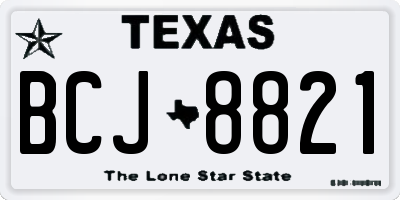 TX license plate BCJ8821