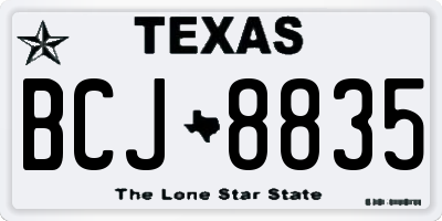 TX license plate BCJ8835