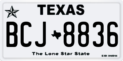 TX license plate BCJ8836