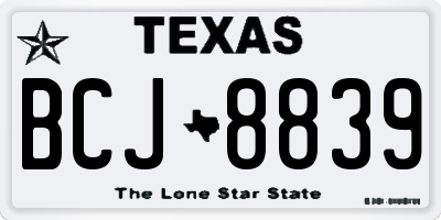 TX license plate BCJ8839