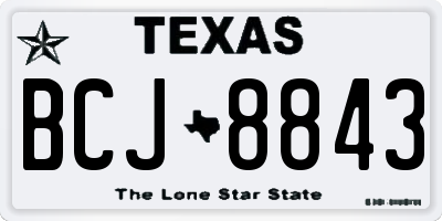 TX license plate BCJ8843